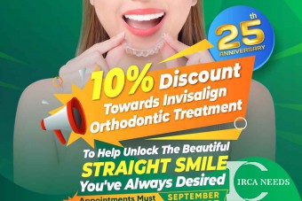 10% discount towards Invisalign orthodontic treatment 